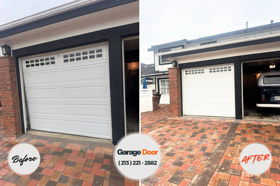Before and after: garage door repair Glen Rock, PA